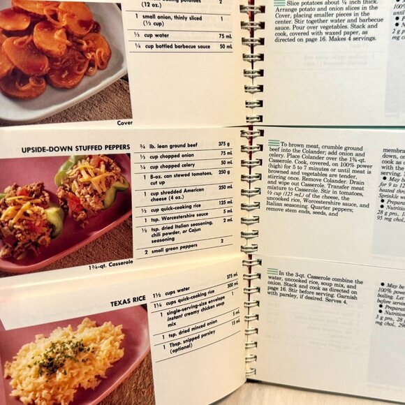 TUPPERWAVE STACK-COOKED MEALS Cookbook Vintage 1990 Microwave Menus Spiral HC. - Picture 10 of 16